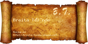 Breita Tünde névjegykártya